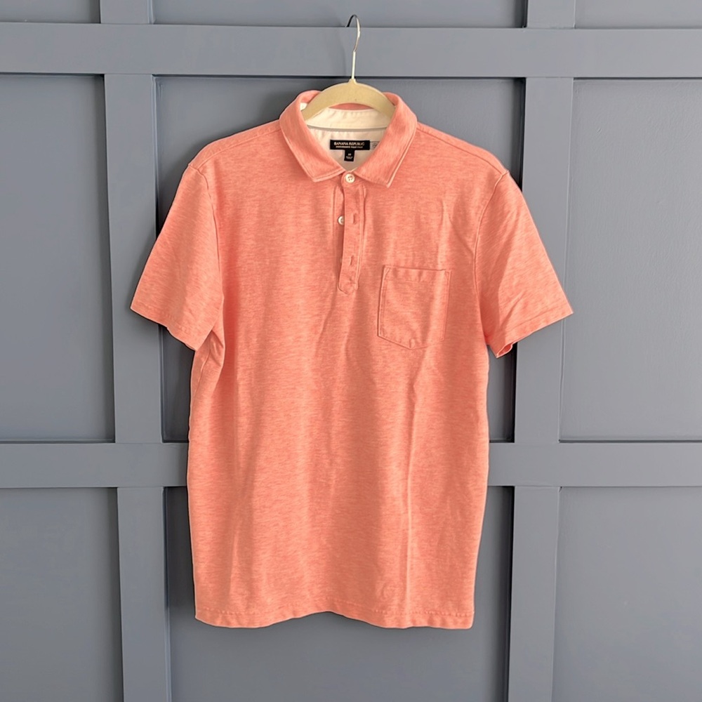 Men’s banana republic polo shirt pink medium